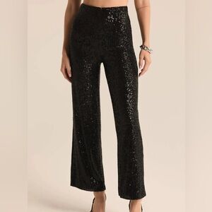 Z supply black sequin Skylar pants